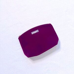 4/$22 Lancôme Burgundy Wine Red Velvet Cosmetic Bag Travel Pouch Gold Zipper
